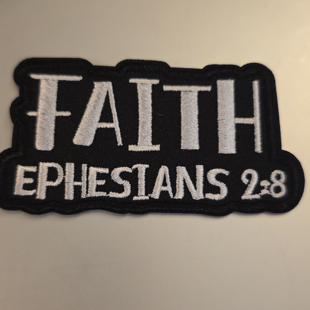 Iron On Patch Faith Ephesians 2:8